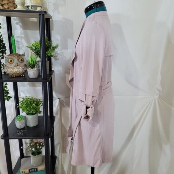 500 Maison Cinqcent Pink Blue Trench Coat - Size Extra Small - Picture 4 of 11